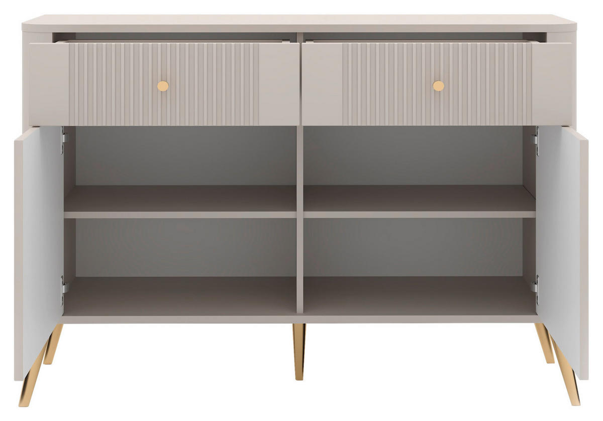 KOMMODE Avanti  in 115/87,5/39 cm  - Kaschmir/Goldfarben, Design, Holzwerkstoff/Metall (115/87,5/39cm) - Boxxx