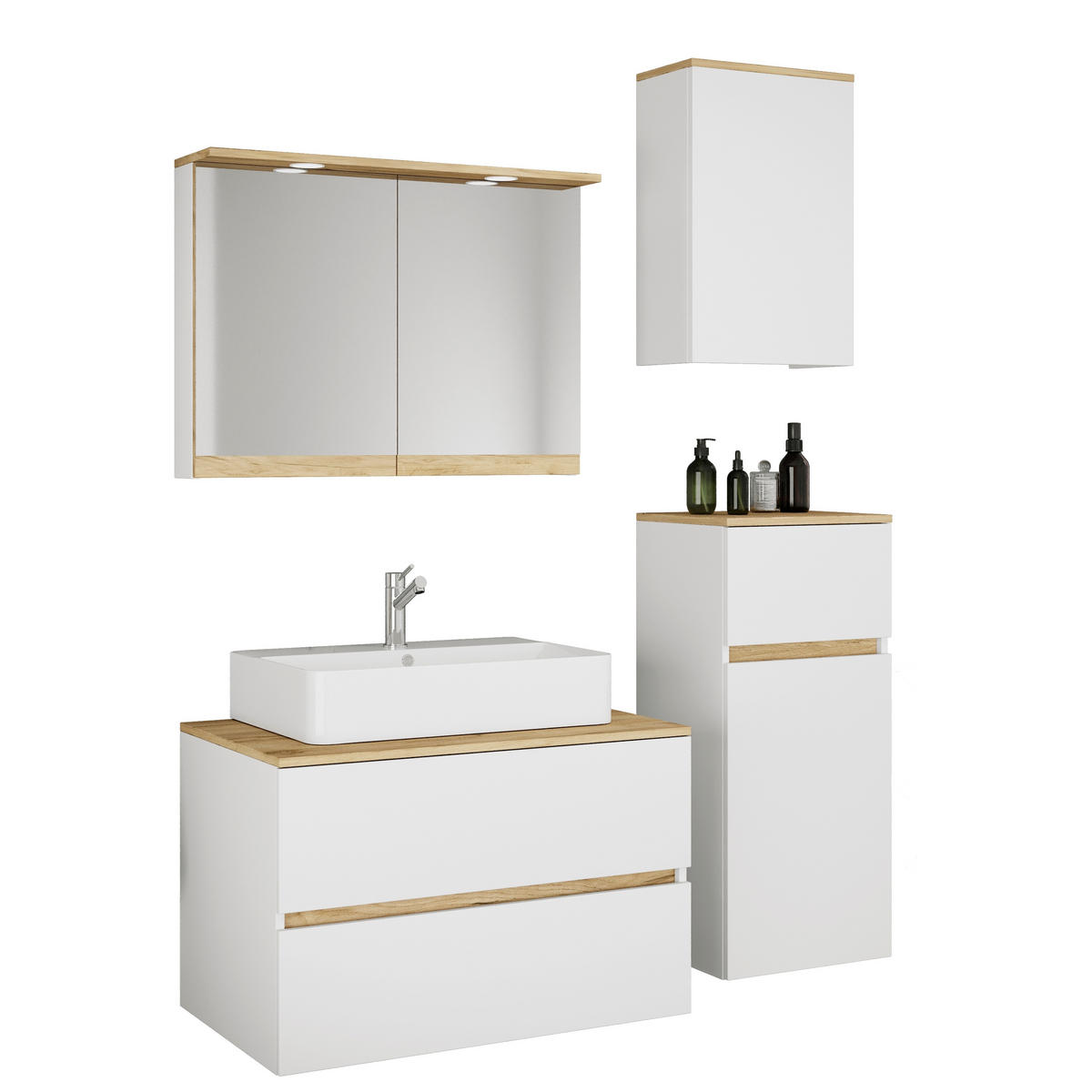  120 cm  - vit/honungsek, Trend, trämaterial/keramik (120cm) - MID.YOU