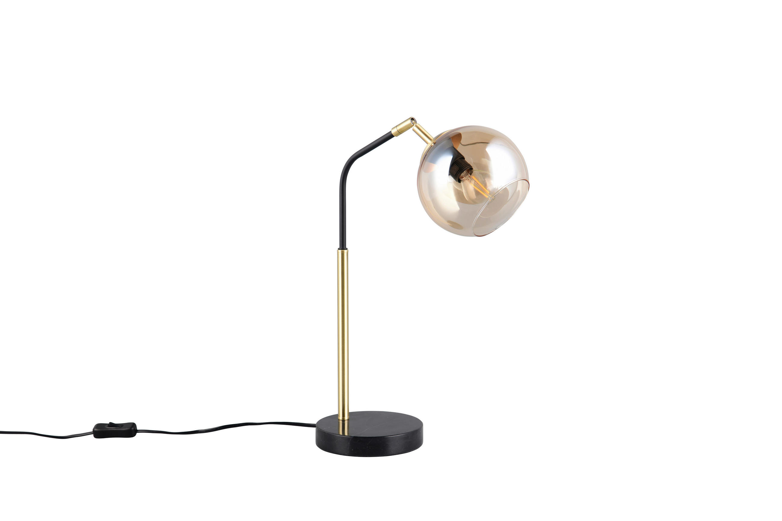 TISCHLEUCHTE - Goldfarben/Bernsteinfarben, Design, Glas/Metall (28/15/45cm) - Trio Leuchten