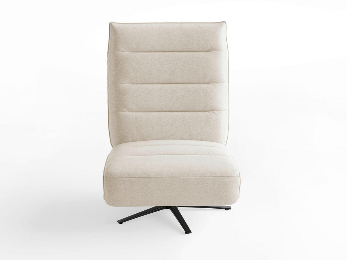 RELAXSESSEL Textil Sandfarben  - Sandfarben/Schwarz, Basics, Textil/Metall (80/109/98cm) - Sit & More