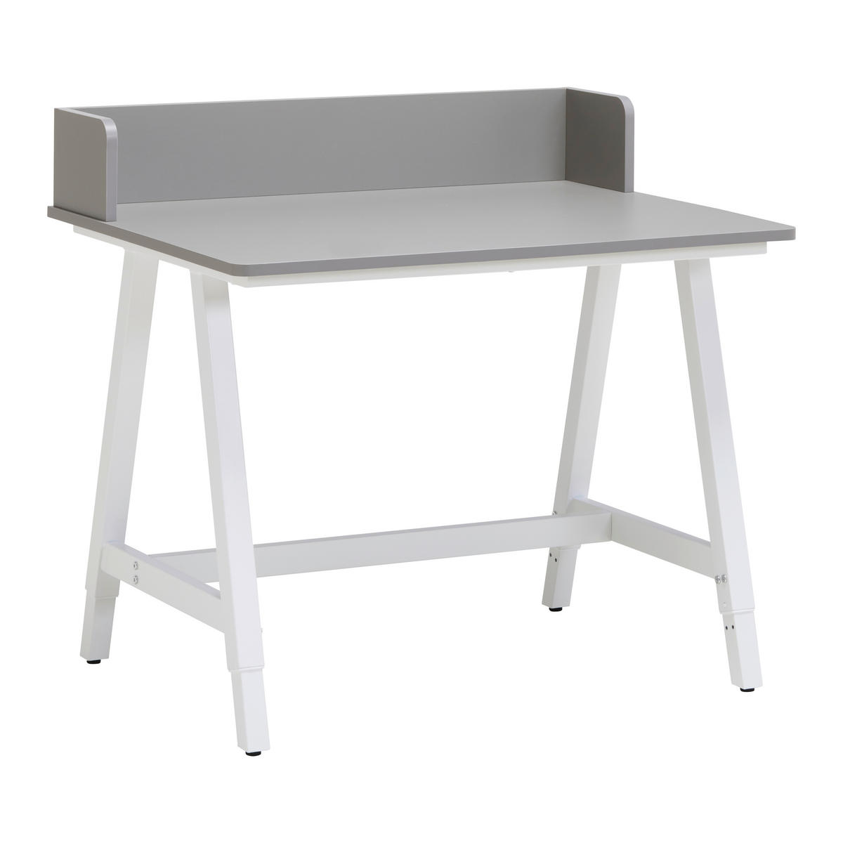 PISAĆI STOL  siva, bijela  metal  - bijela/siva, Moderno, drvni materijal/metal (80/54-85/60cm)