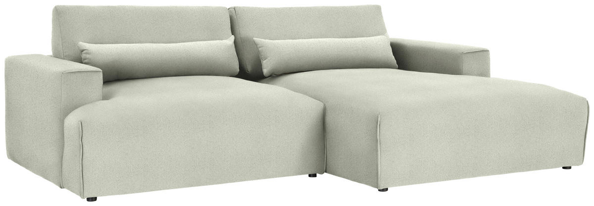 ECKSOFA Chenille Sandfarben  - Sandfarben/Schwarz, Design, Kunststoff/Textil (267/187cm) - Stylife