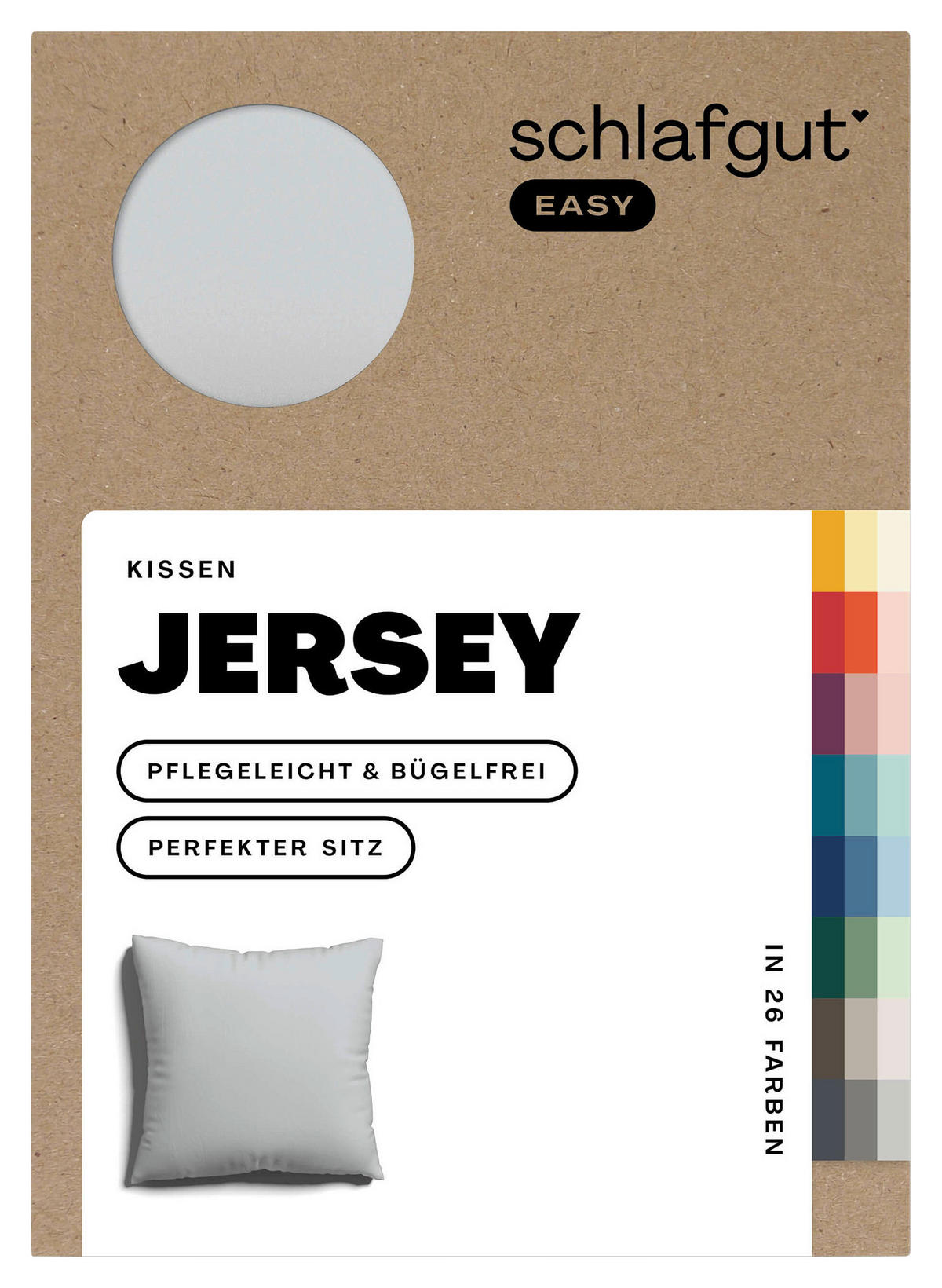 KOPFKISSENBEZUG EASY JERSEY 80/80 cm  - Hellgrau, Basics, Textil (80/80cm) - Schlafgut