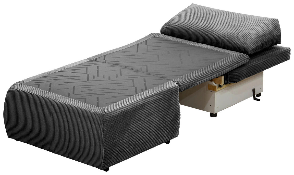 SCHLAFSESSEL Cord Dunkelgrau  - Dunkelgrau/Schwarz, KONVENTIONELL, Kunststoff/Textil (87/95/87cm) - Boxxx