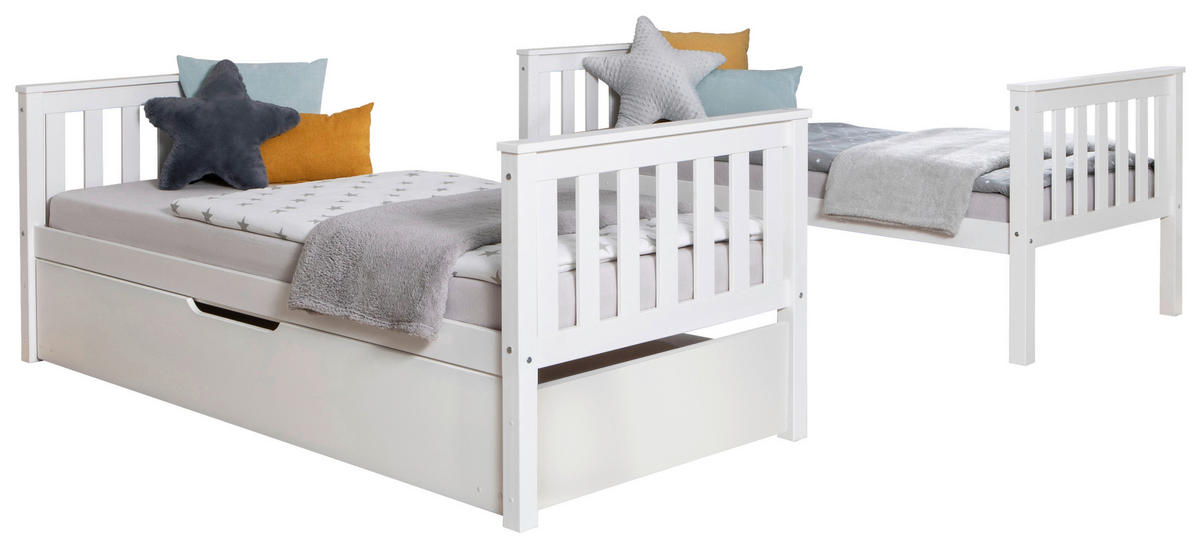 ETAGENBETT - Weiß, MODERN, Holz (90/200cm) - MID.YOU