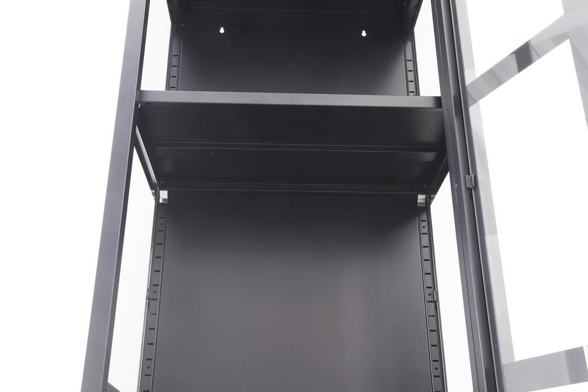 VITRINE in Schwarz  - Schwarz, Design, Glas/Metall (50/180/35cm) - Xora