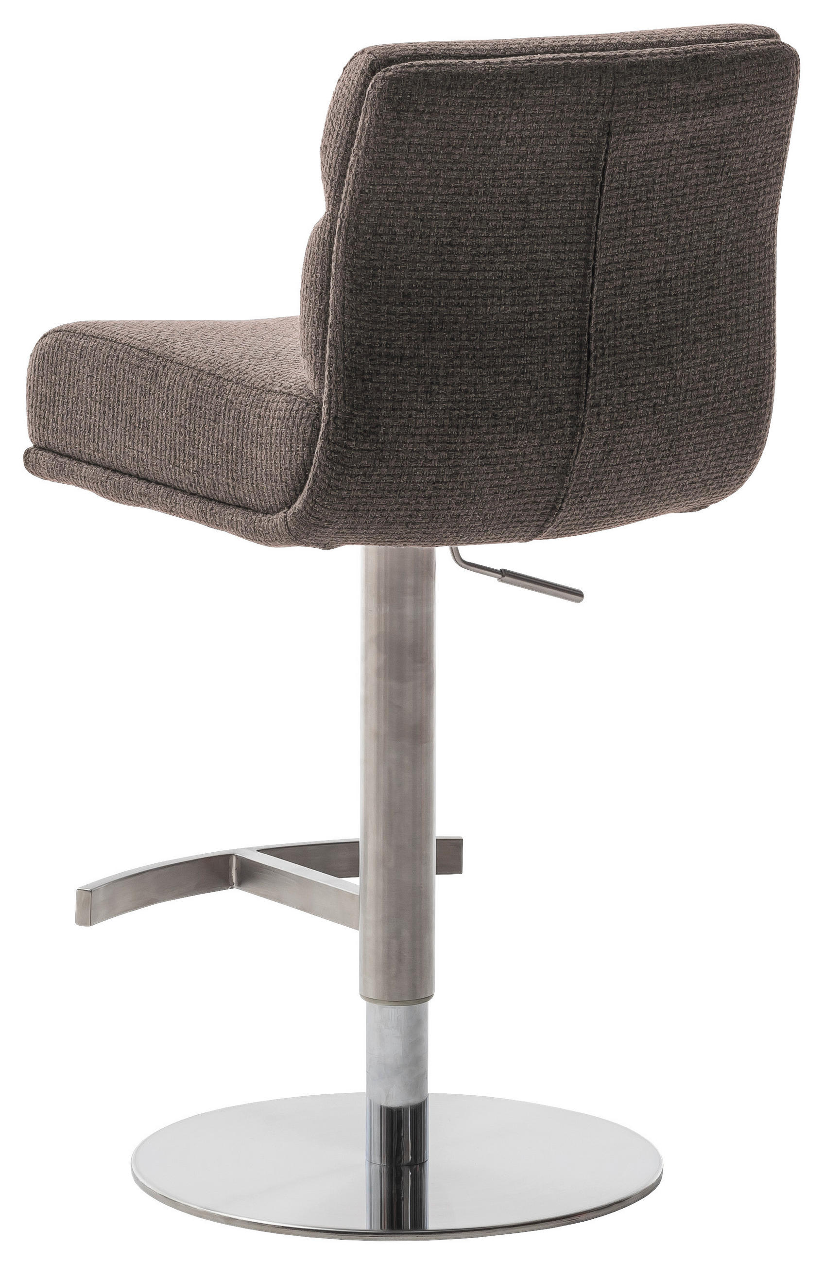 Thumbnail - Dieter Knoll Barhocker, Edelstahl, Cappuccino, Metall, Textil, Drehteller, Säule, rund, 43x84x52 cm, Stoffauswahl, Typen...