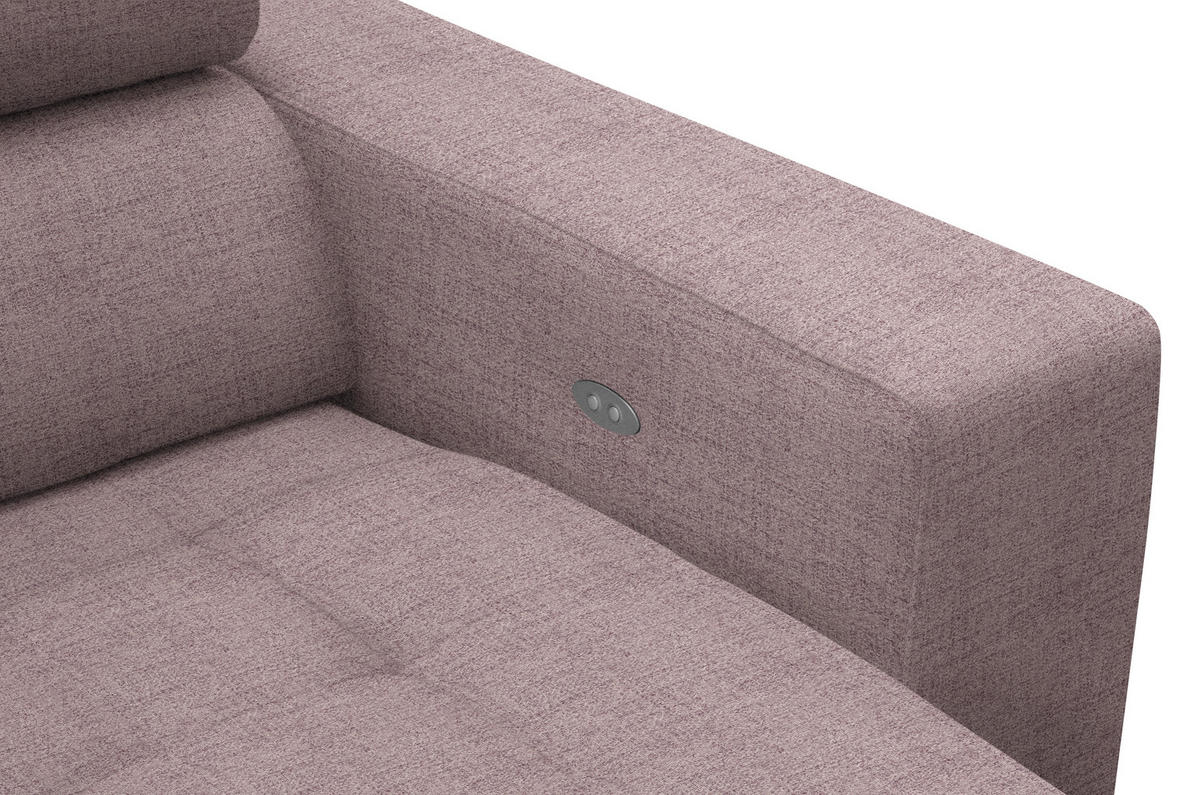 ECKSOFA in Chenille Altrosa  - Chromfarben/Altrosa, Design, Textil (207/301cm) - Xora