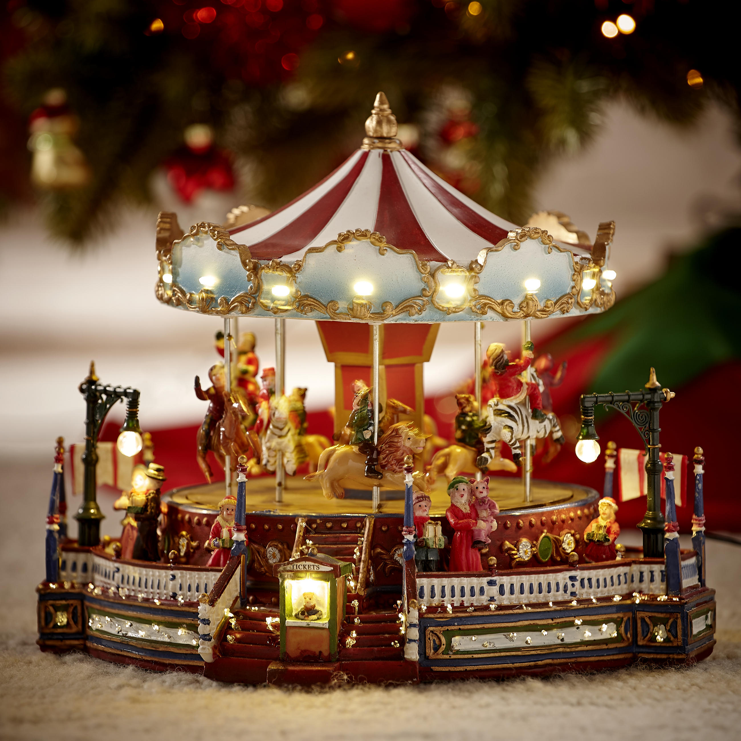 SPIELUHR KARUSSELL - Blau/Lila, LIFESTYLE, Kunststoff (30/25/27cm) - X-Mas