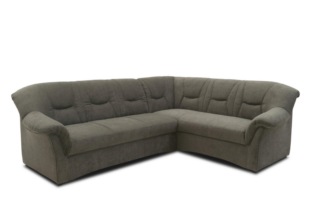 ECKSOFA Greige Mikrofaser  - Greige/Schwarz, KONVENTIONELL, Kunststoff/Textil (240/190cm) - MID.YOU