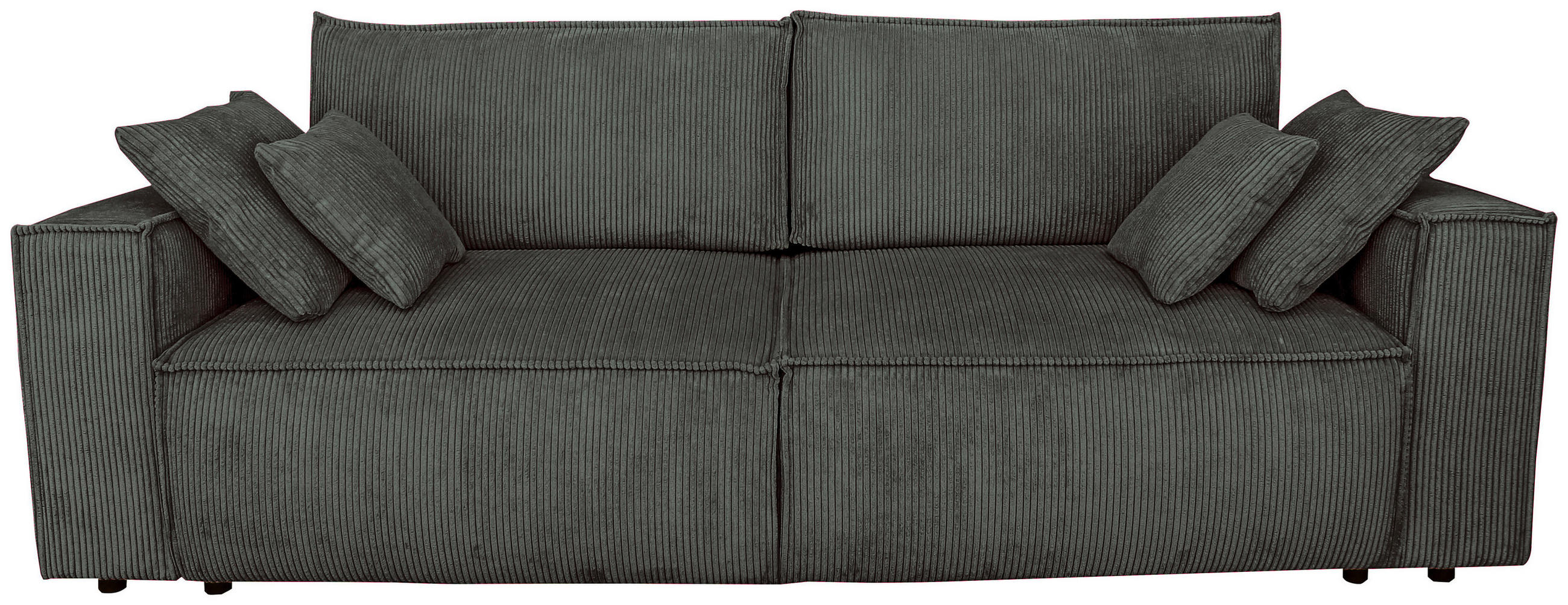 SCHLAFSOFA  mit Liegefunktion, Schlafen auf Sitzhöhe, Rücken echt Cord Graphitfarben  - Schwarz/Graphitfarben, KONVENTIONELL, Kunststoff/Textil (240/89/100cm) - Carryhome