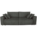 SCHLAFSOFA Cord Graphitfarben  - Schwarz/Graphitfarben, KONVENTIONELL, Kunststoff/Textil (240/89/100cm) - Carryhome