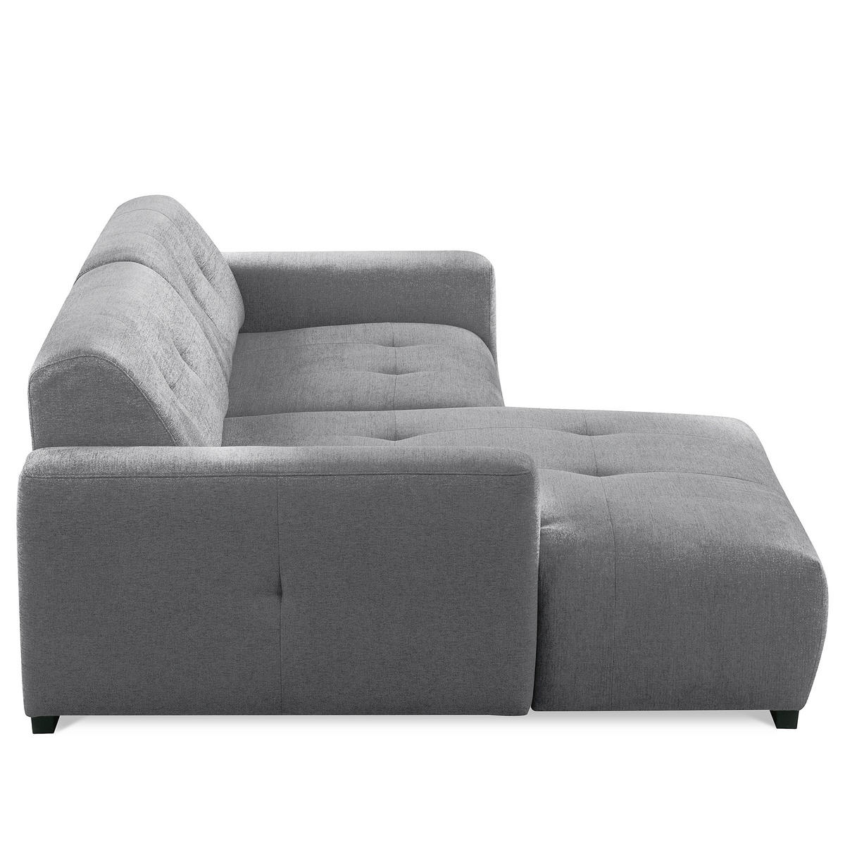 ECKSOFA AUSTIN Grau Flachgewebe Sitztiefenverstellung  - Schwarz/Grau, Design, Kunststoff/Textil (169/286cm) - Livetastic