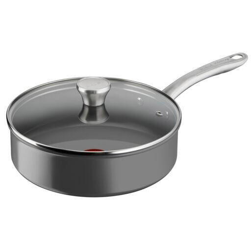 PÁROLÓSERPENYŐ 24 cm  - szürke, Basics, Üveg/fém (24cm) - Tefal