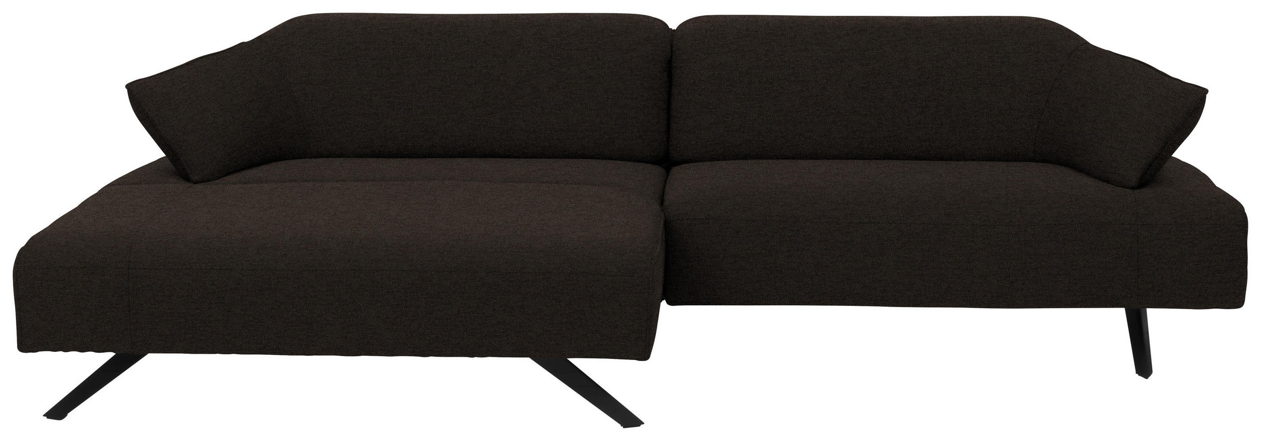 ECKSOFA in Struktur Dunkelbraun  165/276 cm  - Anthrazit/Dunkelbraun, Design, Textil/Metall (165/276cm) - Himolla