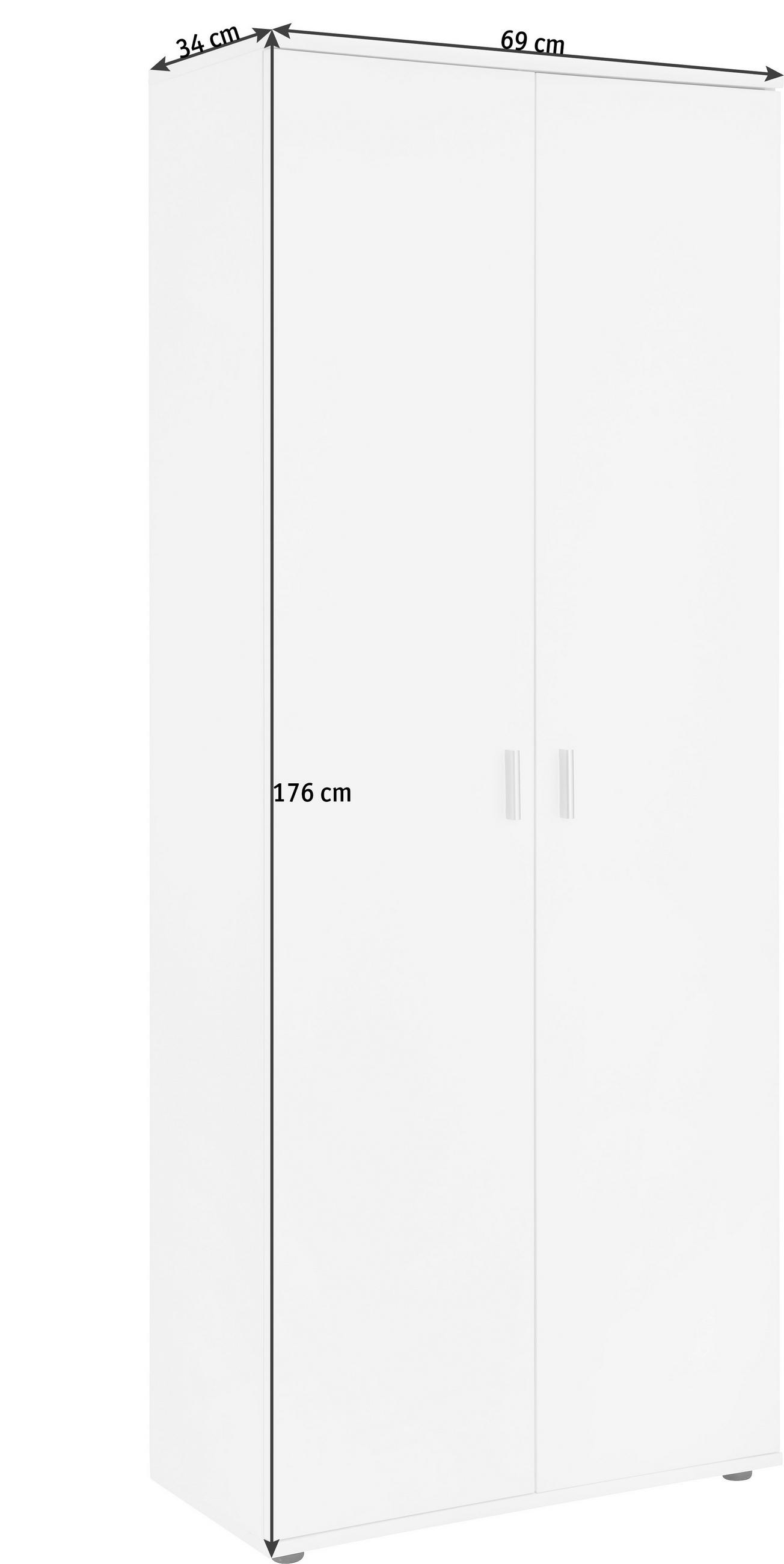 OMARA ZA ČEVLJE bela - srebrne barve/bela, Design, umetna masa/leseni material (69/179/34cm) - Boxxx