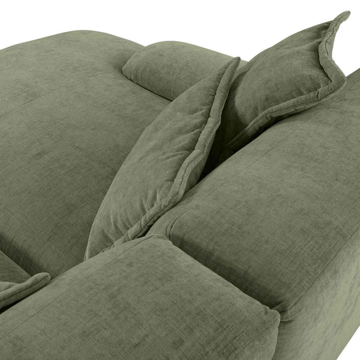 ECKSOFA in Flachgewebe Olivgrün  - Schwarz/Olivgrün, Konventionell, Kunststoff/Textil (174/274cm) - Carryhome