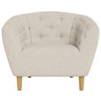 CHESTERFIELD-SESSEL Flachgewebe Beige  - Eichefarben/Beige, Trend, Holz/Textil (97/79/84cm) - Ambia Home