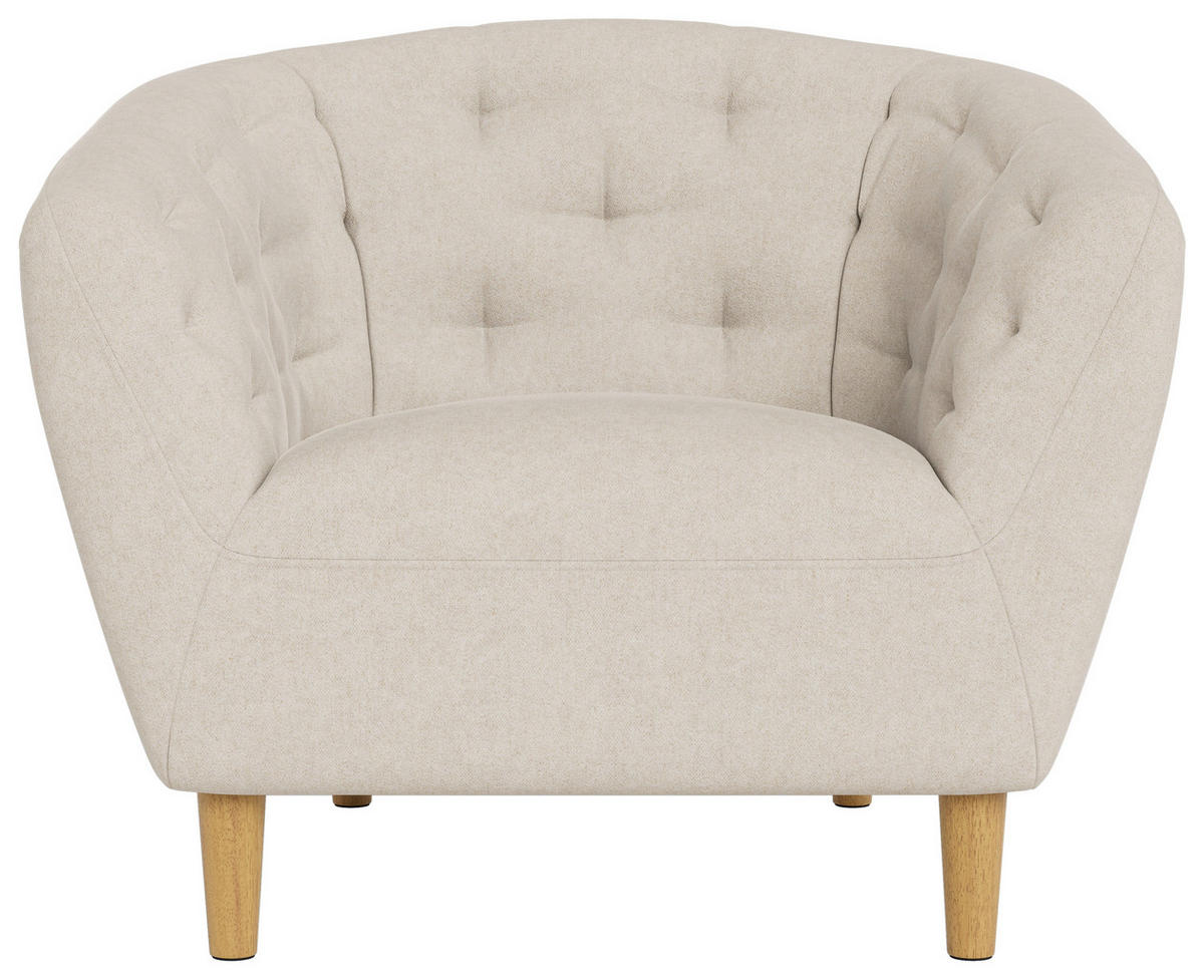 CHESTERFIELD-SESSEL Flachgewebe Beige  - Eichefarben/Beige, Trend, Holz/Textil (97/79/84cm) - Ambia Home