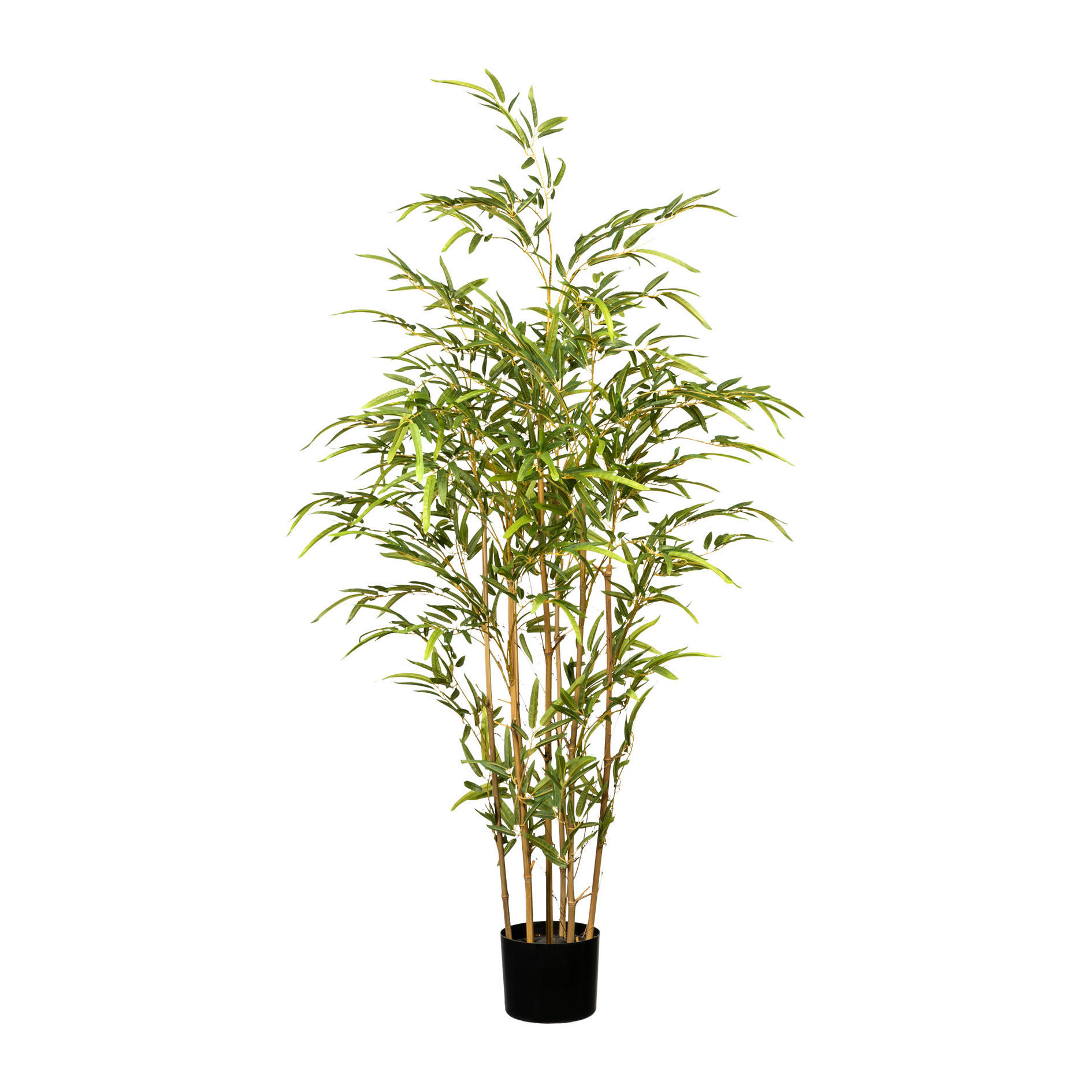 KUNSTPFLANZE Bambus 130 cm  - Schwarz/Braun, Design, Naturmaterialien/Kunststoff (130cm) - P & B