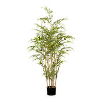 KUNSTPFLANZE Bambus 130 cm  - Schwarz/Braun, Design, Naturmaterialien/Kunststoff (130cm) - P & B