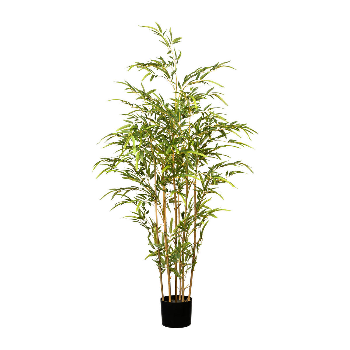 KUNSTPFLANZE Bambus 130 cm  - Schwarz/Braun, Design, Naturmaterialien/Kunststoff (130cm) - P & B