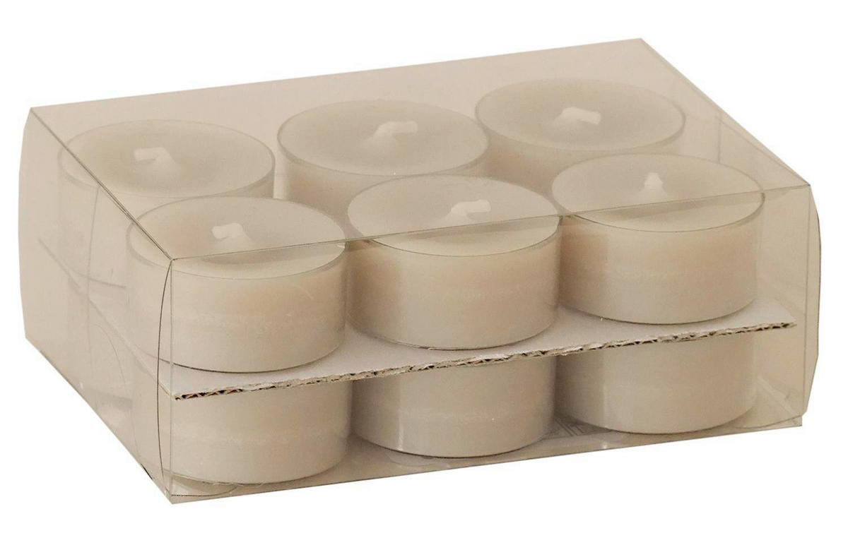 TEELICHTSET 12 Stück  - Taupe, Basics (3,8/1,8cm) - Steinhart