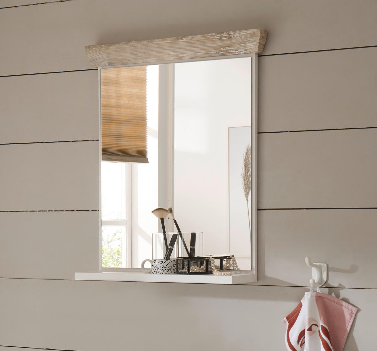 BADEZIMMER 4-teilig  in  - Schwarz/Pinienfarben, Design, Holzwerkstoff/Metall (184/200/46cm) - MID.YOU
