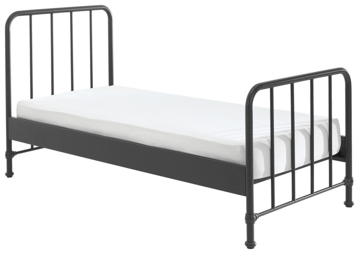 KINDER-/JUNIORBETT 90/200 cm  in Schwarz  - Schwarz, MODERN, Holz/Metall (90/200cm) - MID.YOU