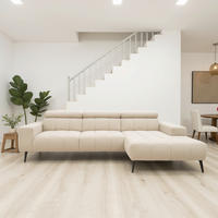 ECKSOFA TRENTO Creme Mikrofaser  - Dunkelgrau/Creme, MODERN, Textil/Metall (287/175cm) - MID.YOU