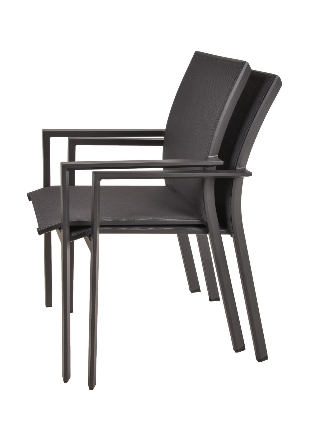 GARTENSET 3-teilig Aluminium 3-teilig  - Dunkelgrau/Schwarz, Basics, Kunststoff/Metall (56,5/89/61cm) - Gardenson