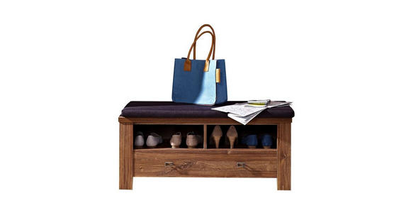 GARDEROBENBANK  in 100/48/40 cm  - Anthrazit/Akaziefarben, LIFESTYLE, Textil/Metall (100/48/40cm) - Landscape