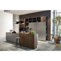 EINBAUKÜCHE   - Edelstahlfarben/Nussbaumfarben, Design, Holzwerkstoff/Kunststoff - Dieter Knoll