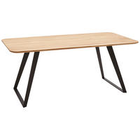 ESSTISCH in Holz, Metall 180/90/76 cm  - Eichefarben/Schwarz, Design, Holz/Metall (180/90/76cm) - Voleo