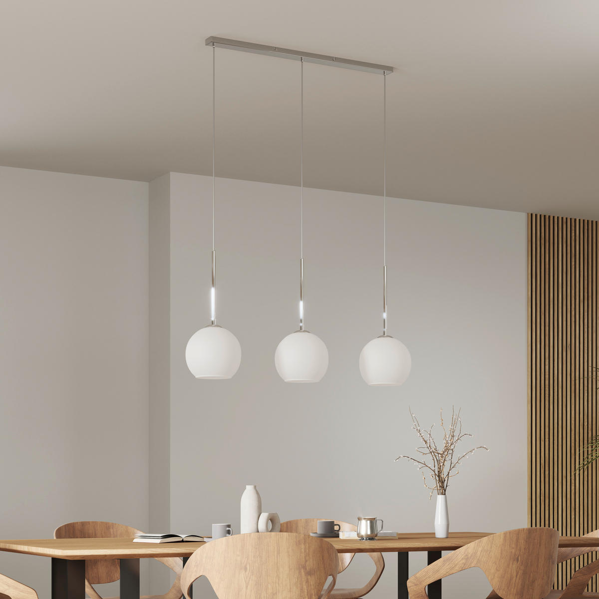 HÄNGELEUCHTE Leonie 110/20/150 cm   - Opal, Basics, Glas/Metall (110/20/150cm) - Novel