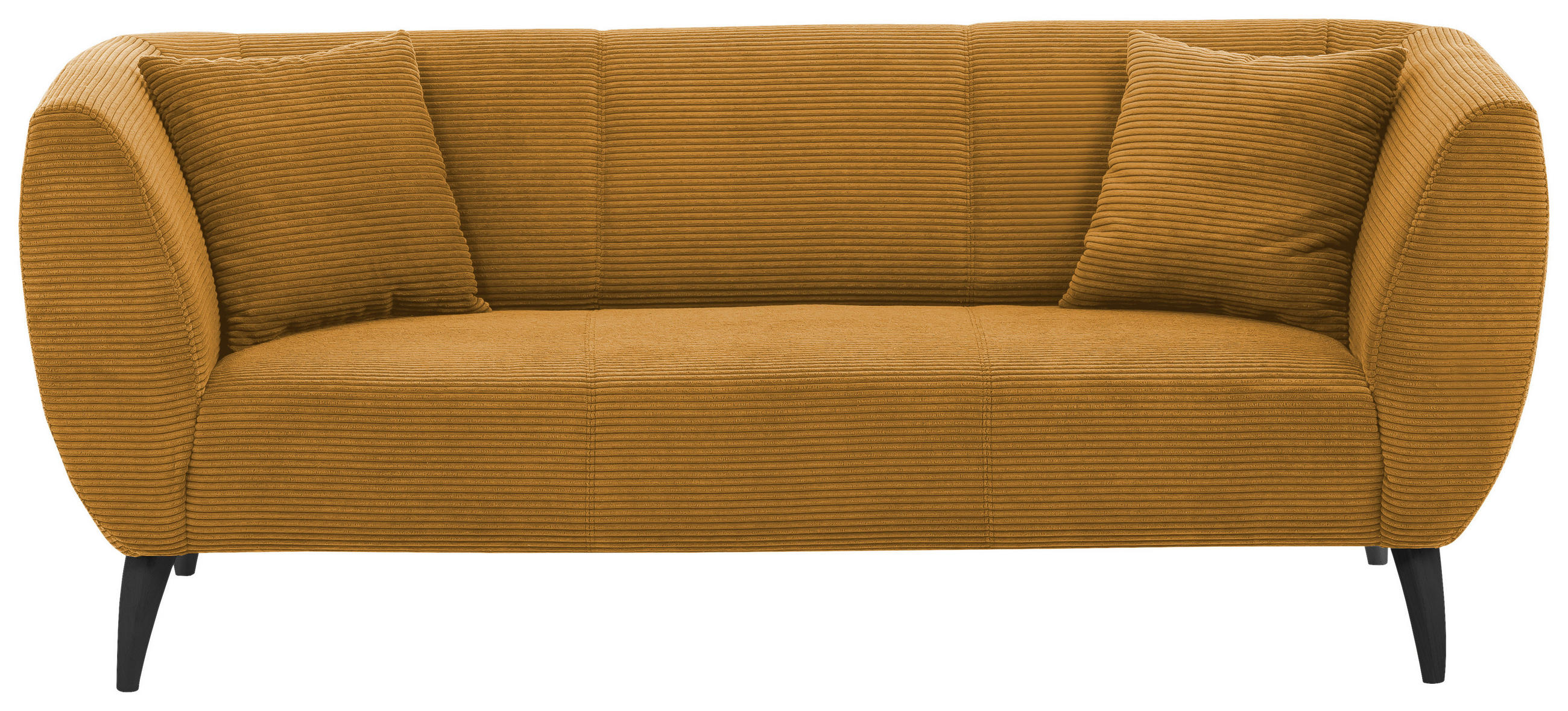 3-SITZER-SOFA in Cord Goldfarben - Goldfarben/Schwarz, Modern, Holz/Textil (208/83/88cm) - MID.YOU