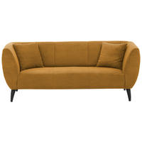 3-SITZER-SOFA in Cord Goldfarben  - Goldfarben/Schwarz, Modern, Holz/Textil (208/83/88cm) - MID.YOU