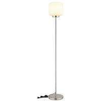STEHLEUCHTE 24/157 cm    - Weiß/Nickelfarben, KONVENTIONELL, Glas/Metall (24/157cm) - Globo