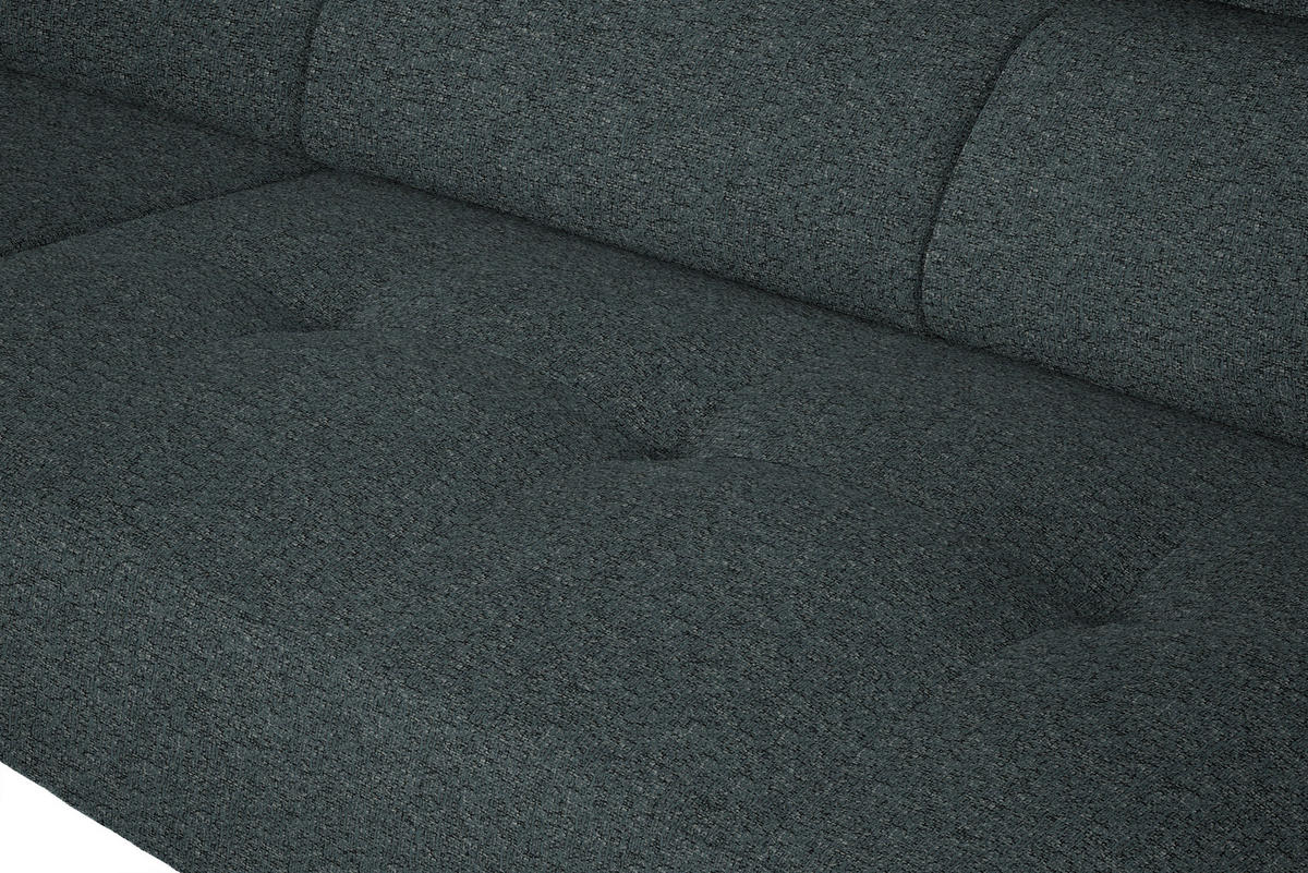 ECKSOFA in Struktur Dunkelgrau  205/280 cm  - Dunkelgrau/Schwarz, Design, Textil/Metall (205/280cm) - Xora