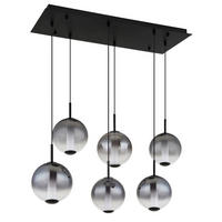 LED-HÄNGELEUCHTE 100/49/120 cm  - Schwarz/Weiß, KONVENTIONELL, Glas/Kunststoff (100/49/120cm) - Globo
