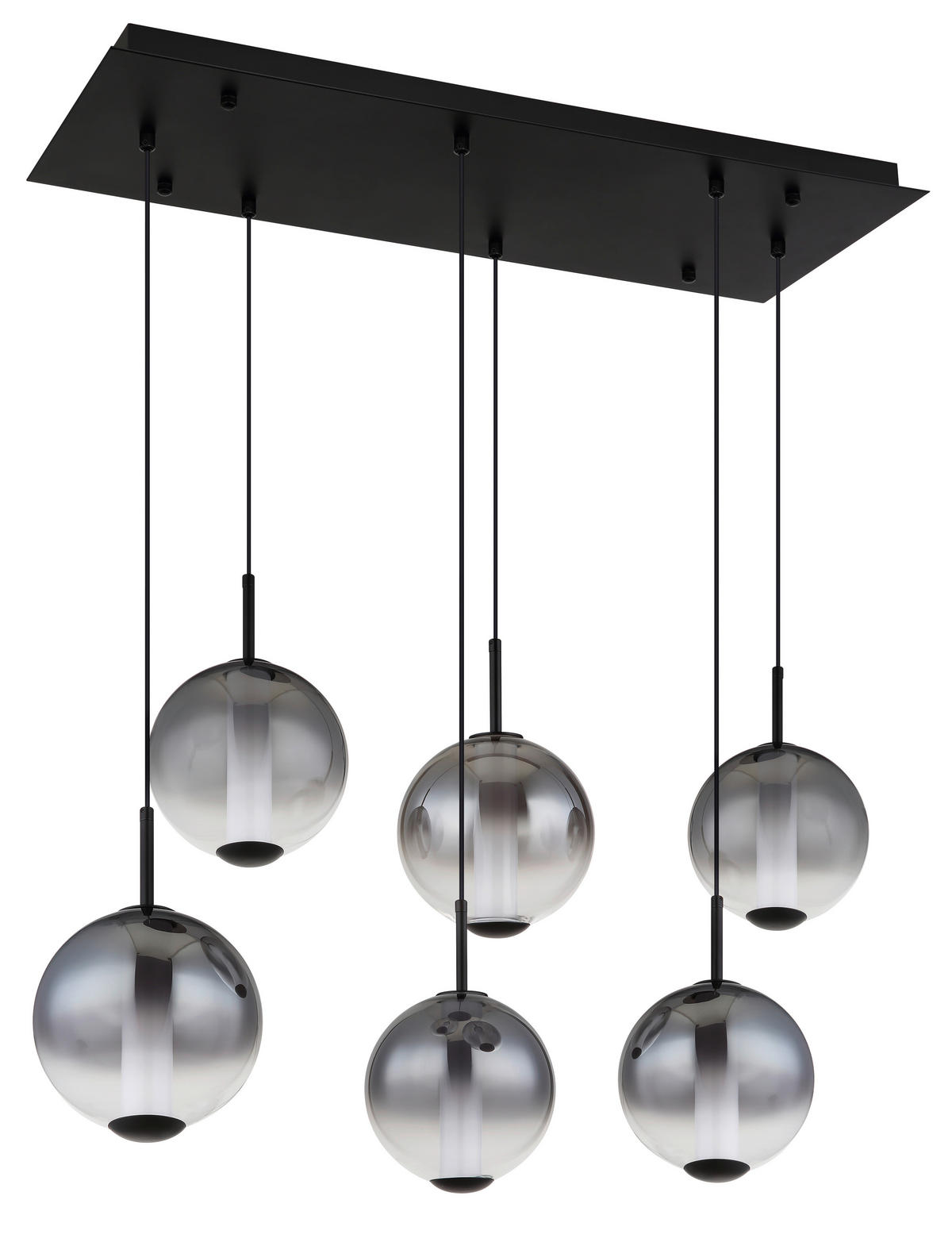 LED-HÄNGELEUCHTE 100/49/120 cm  - Schwarz/Weiß, KONVENTIONELL, Glas/Kunststoff (100/49/120cm) - Globo