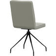 STUHL  Lederauswahl, Sitzfläche 180° drehbar  Echtleder  - Hellgrau, Design, Leder/Metall (45/96/58cm) - Moderano