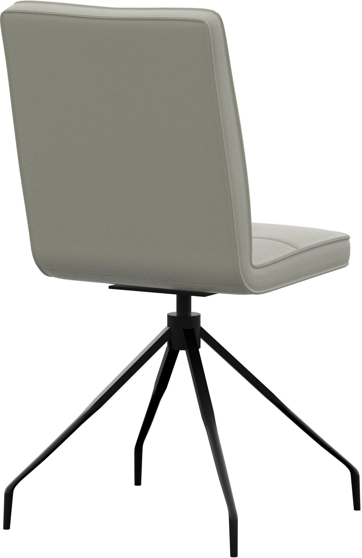 STUHL Echtleder Hellgrau  - Hellgrau, Design, Leder/Metall (45/96/58cm) - Moderano