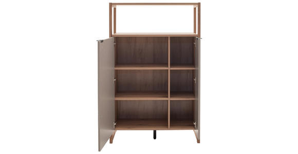 REGAL Grau, Schwarz, Eichefarben  95/150/44 cm  - Eichefarben/Anthrazit, Design, Holzwerkstoff/Metall (95/150/44cm) - Hom`in