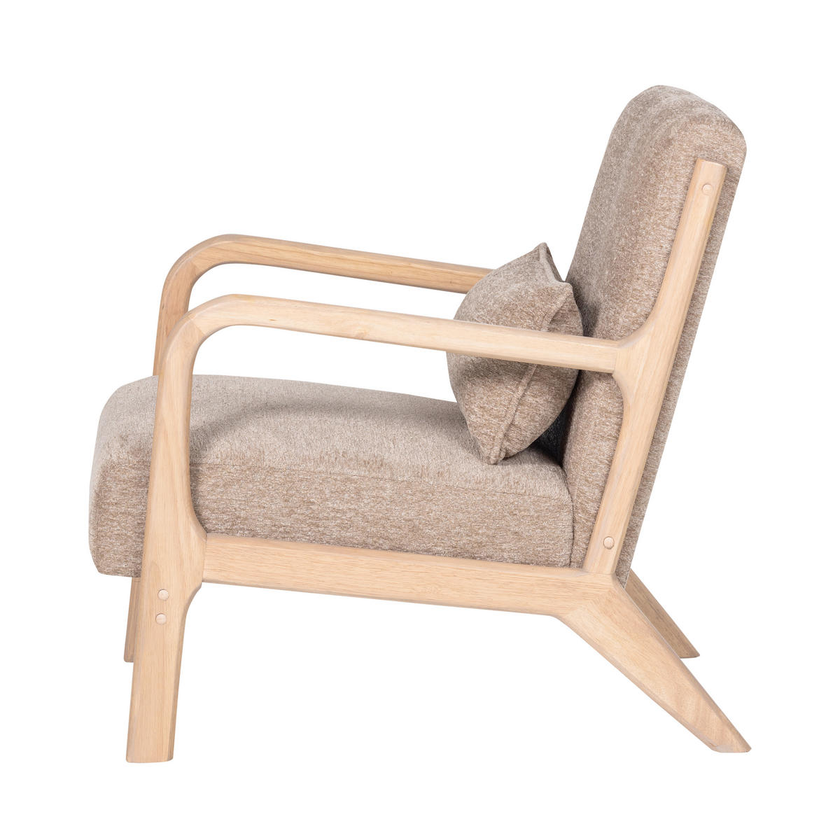 SESSEL in Chenille Sandfarben  - Sandfarben/Naturfarben, MODERN, Holz/Textil (67/75/82cm) - Livetastic