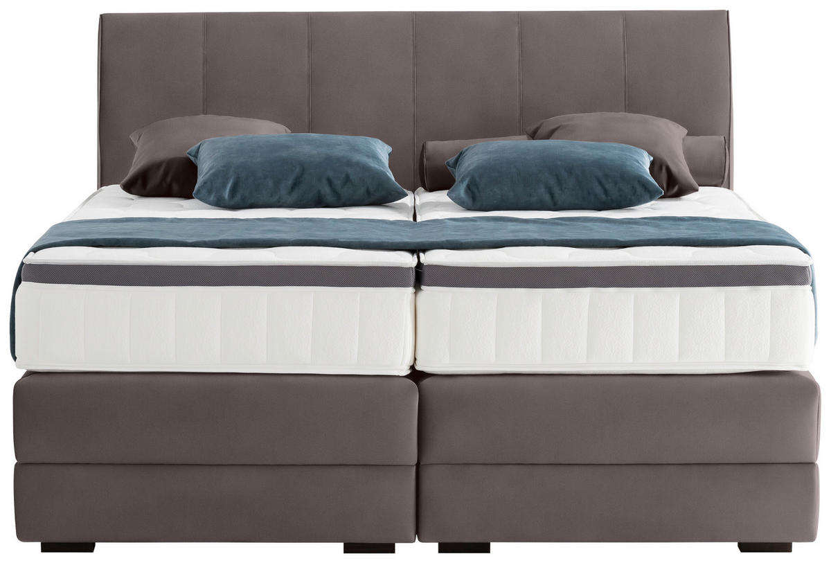 BOXSPRINGBETT 200/200 cm  in Braun, Dunkelbraun  - Wengefarben/Dunkelbraun, KONVENTIONELL, Holz/Textil (200/200cm) - Novel