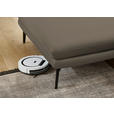 ECKSOFA in Echtleder Greige  180/310 cm  - Greige/Schwarz, Design, Leder/Metall (180/310cm) - Dieter Knoll