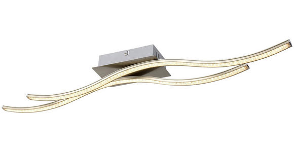 Led Deckenleuchte Nala L: 70 cm Geschwungen - Nickelfarben, MODERN, Metall (74,5cm) - Luca Bessoni