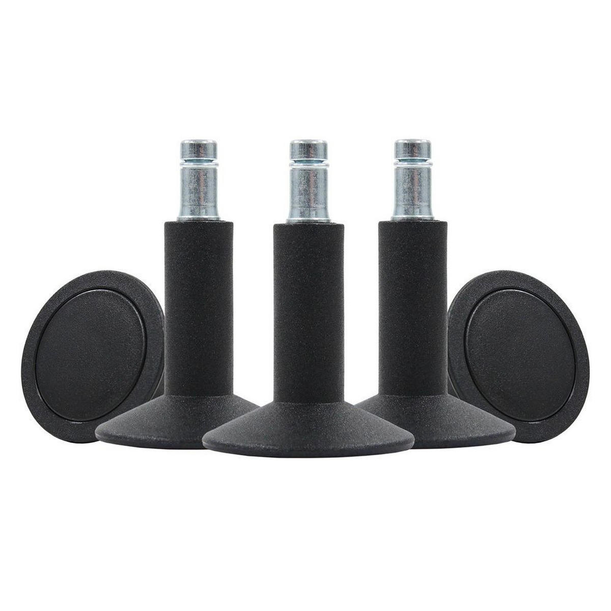 BÜROSTUHLGLEITER - Schwarz, Basics, Kunststoff/Metall (6/6,4/6cm) - MID.YOU