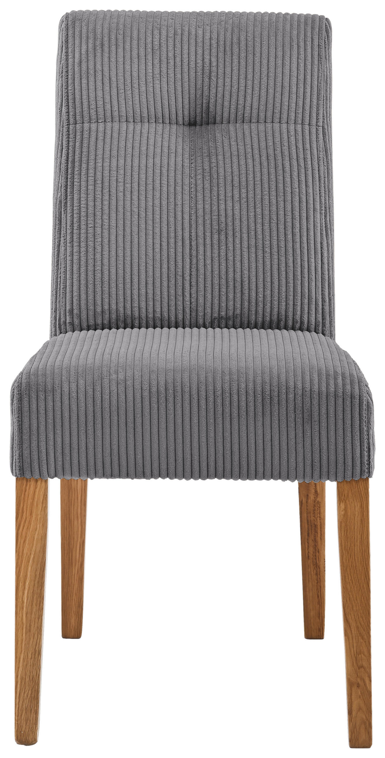 STUHL Cord Anthrazit, Eichefarben Eiche massiv  - Eichefarben/Anthrazit, KONVENTIONELL, Holz/Textil (47,5/91,5/63cm) - home24